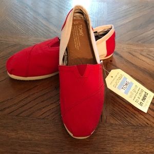 Red and White Toms, Women’s Size 8